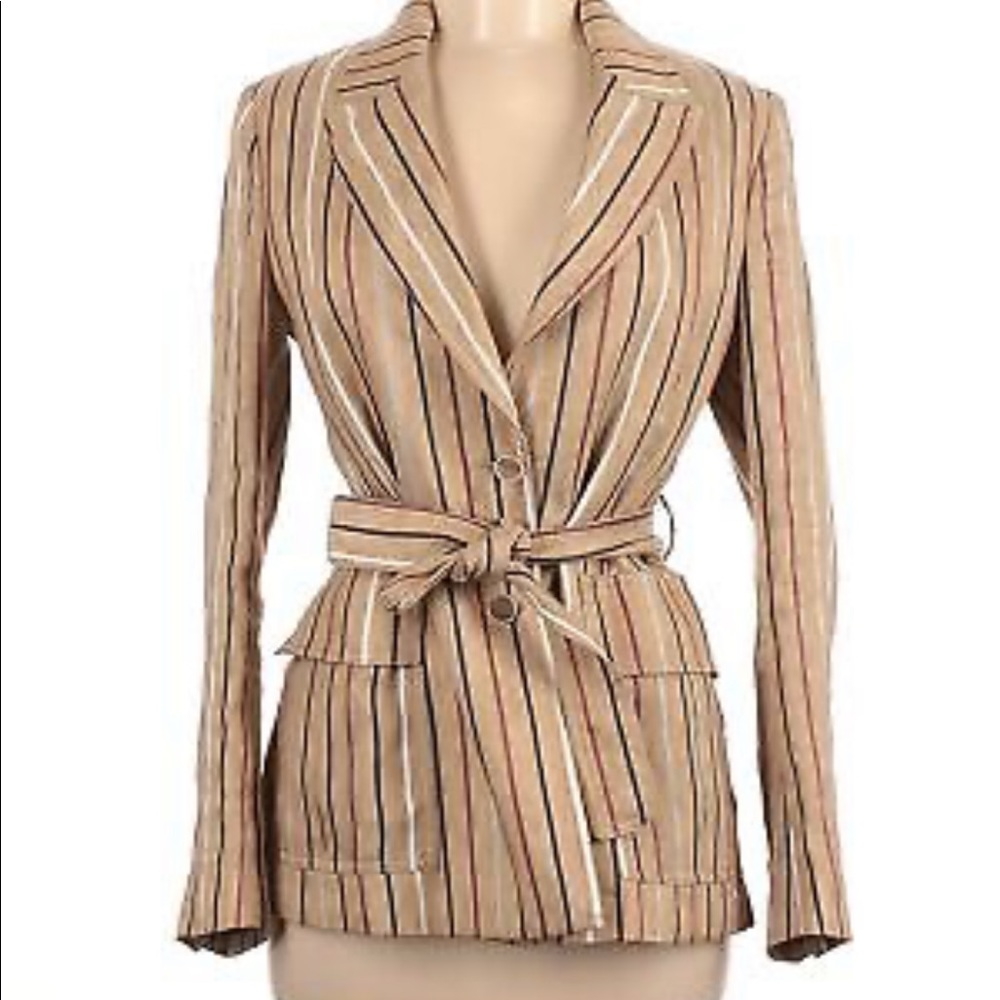 Eleventy Linen Striped Blazer Size 4